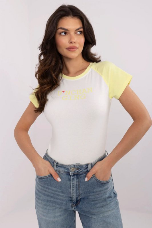 T-shirt Damski Model NM-TS-V7939.50 White/Yellow - NM