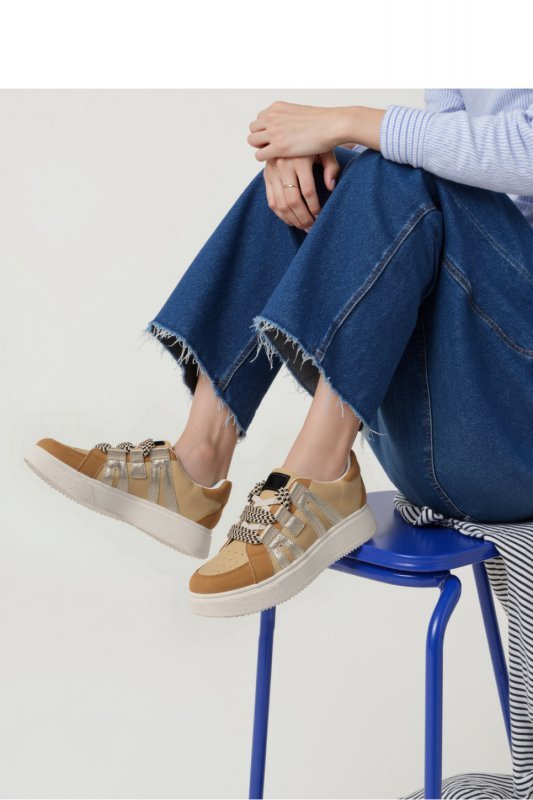 Damskie Sneakersy WEAVEX KHAKI - Inello