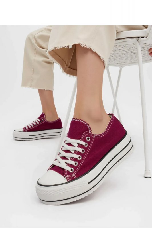 Damskie Trampki VELTRO WINE ? Klasyczne Buty na Platformie - Inello