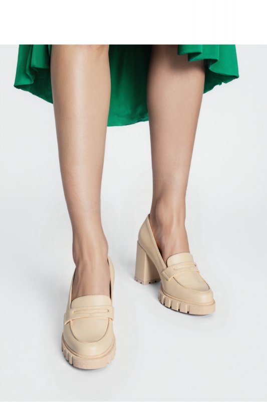 Damskie Czółenka MILENA BEIGE PU ? Eleganckie Buty na Obcasie - Inello