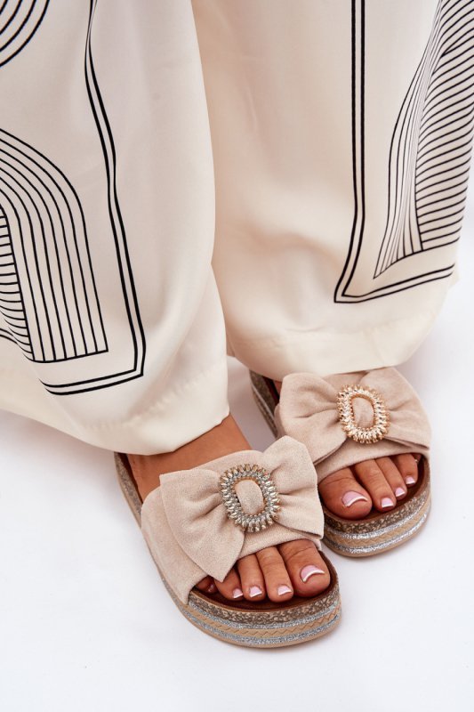 Sandał Klapki Model Lenela M535 Beige - Step in style