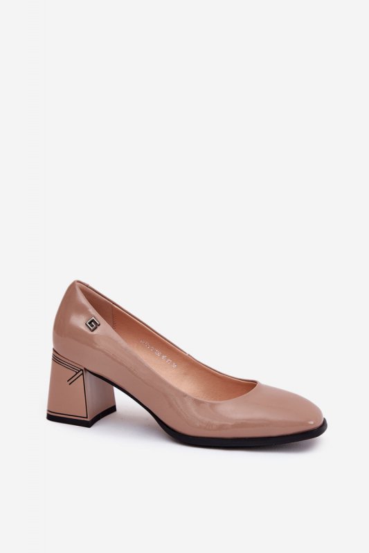 Czółenka Model Vinceza 91130 Beige Skóra Lakier - Step in style