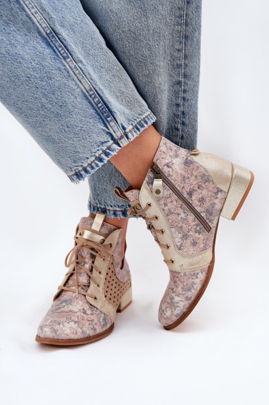 Botki Model Maciejka 05541-04 Beige/Gold - Step in style