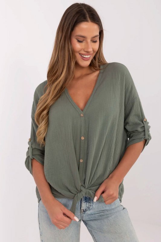 Koszula Damska Model DHJ-KS-25108.60P Khaki - Italy Moda