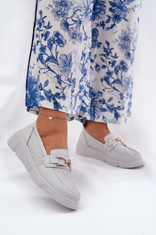 Mokasyny Model Vinceza 88007 Light Grey - Step in style
