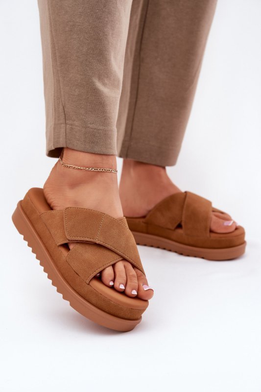 Sandał Klapki Model Rinasara PL365 Camel - Step in style