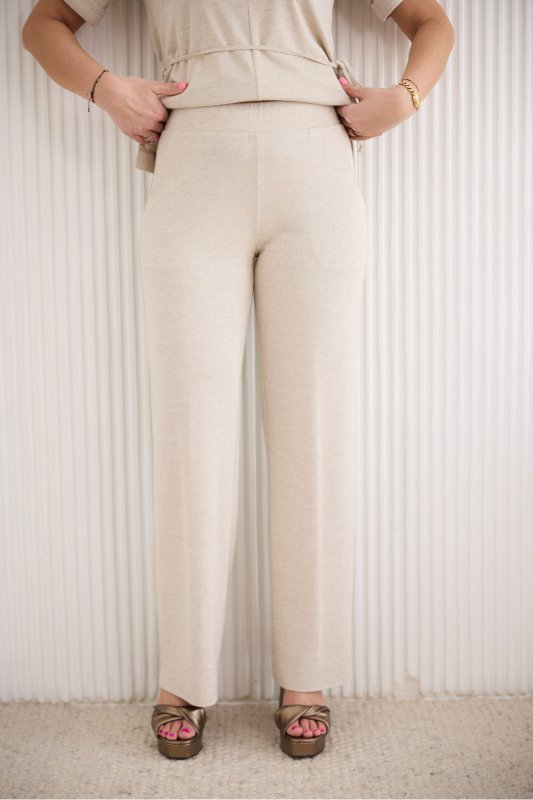 Spodnie Damskie Model M419LX Lurex Beige - La Aurora