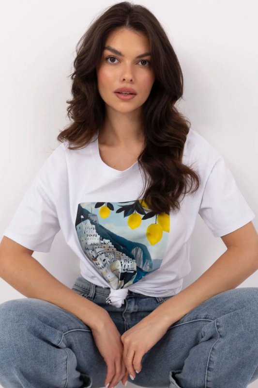 Tshirt Damski Model MI-TS-M3221-1.20P White - Italy Moda