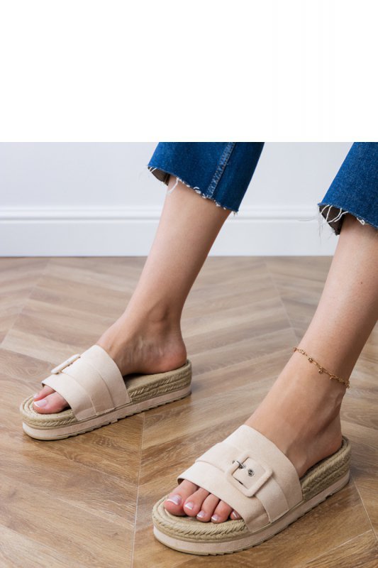Sandał Klapki Model Lunda LOLO28 Beige - PRIMO