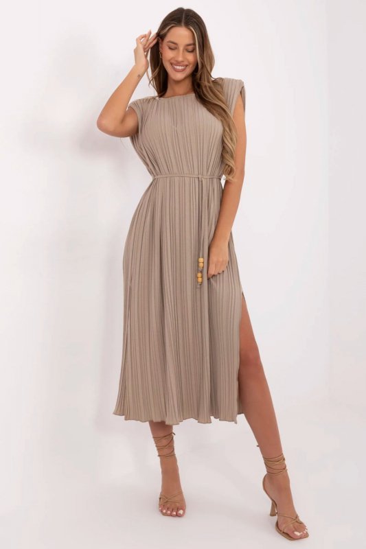 Sukienka Model DHJ-SK-19830.00 Dark Beige - Italy Moda