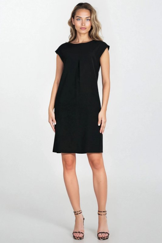 Sukienka Luźna sukienka z rayonu S271 Black - Nife