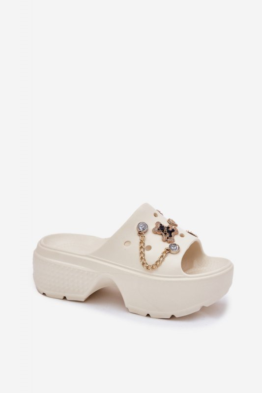 Sandał Klapki Model Ivoriel M567 Ecru - Step in style