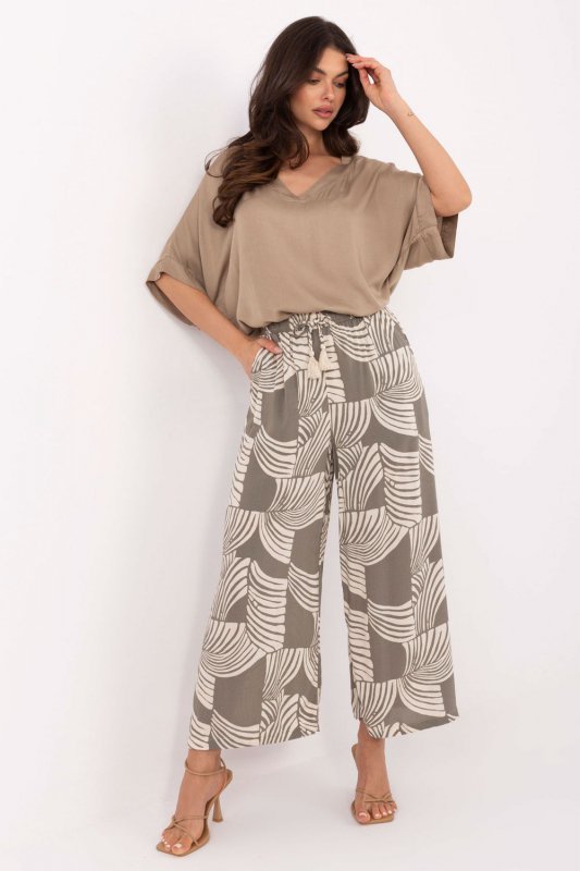 Spodnie Damskie Model D73771M62237G Khaki - Sublevel