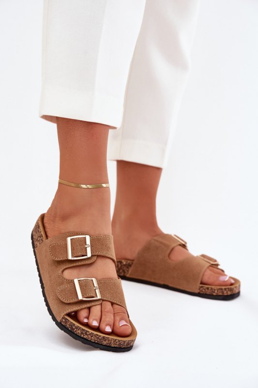 Sandał Klapki Model Lunera 7919 Light Brown - Step in style
