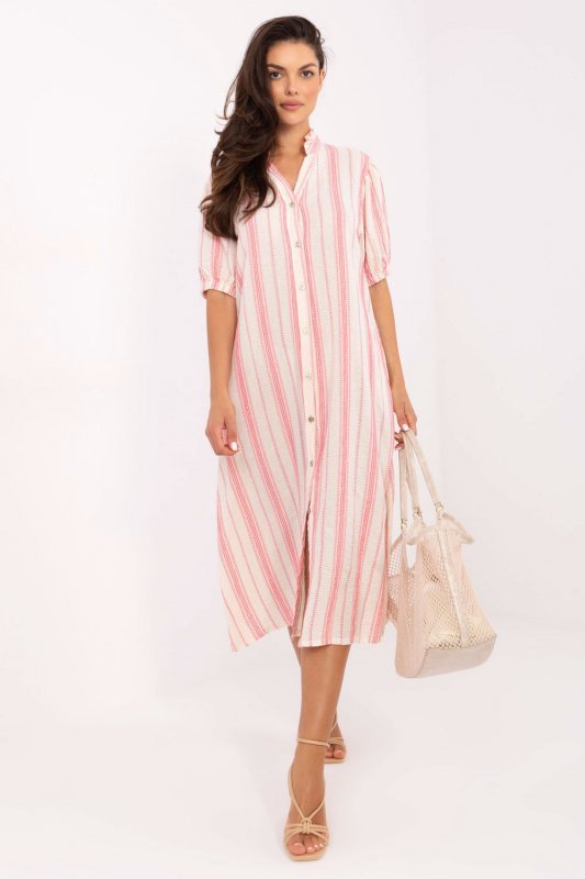Sukienka Model TW-SK-BI-2451.84 White/Pink - Och Bella