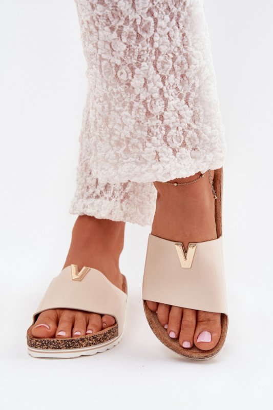 Sandał Klapki Model Vessira AM247 Beige - Step in style