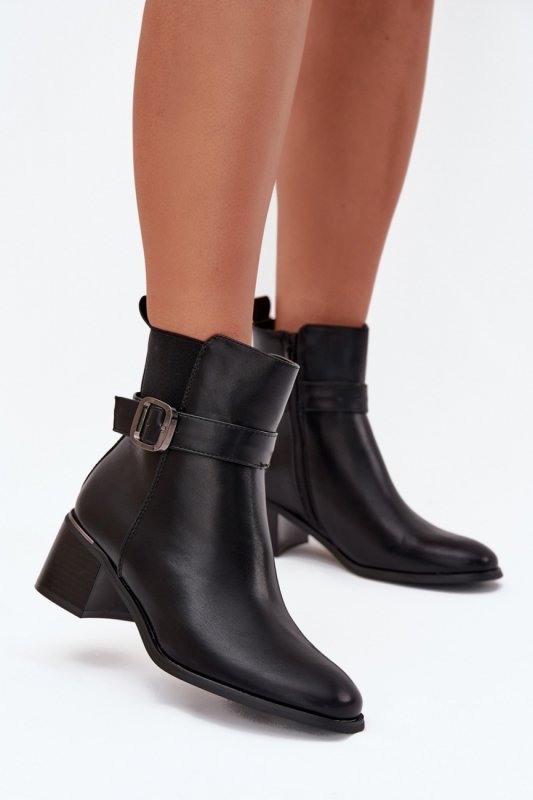 Botki Model Sylira DA136P Black - Step in style