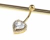 Goldene Bauchnabelpiercing, 14k vergoldet mit Zirkonia