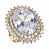 Goldring 17,00 mm. vergoldete Verlobung Xuping