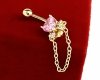 Goldene Bauchnabelpiercing, 14k vergoldet mit Zirkonia