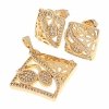 Gold vergoldet Set 18 Karat Ohrringe Anhänger Xuping
