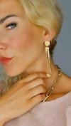 gold earrings made of stainless steel