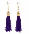 Golden earrings silk flowers