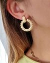 gold earrings made of stainless steel