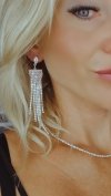 EARRINGS GOLD LONG ZIRCONIA WEDDING WEDDING