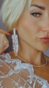 EARRINGS GOLD LONG ZIRCONIA WEDDING WEDDING