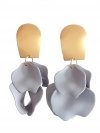 Golden earrings silk flowers