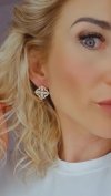 gold plated earrings with exclusive cubic zirconia