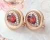 gold plated earrings with exclusive cubic zirconia