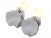 Golden earrings silk flowers