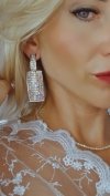 EARRINGS GOLD LONG ZIRCONIA WEDDING WEDDING