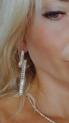 EARRINGS GOLD LONG ZIRCONIA WEDDING WEDDING