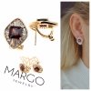 gold plated earrings with exclusive cubic zirconia