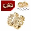 gold plated earrings with exclusive cubic zirconia