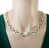 Golden complete bracelet chain set encrusted with zirconia, gilded 14k