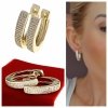 gold plated earrings with exclusive cubic zirconia