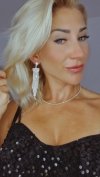 EARRINGS GOLD LONG ZIRCONIA WEDDING WEDDING