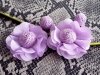Golden earrings silk flowers