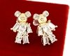gold plated earrings with exclusive cubic zirconia