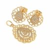 18k gold plated set pendant earrings xuping