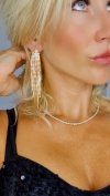 EARRINGS GOLD LONG ZIRCONIA WEDDING WEDDING