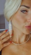 EARRINGS GOLD LONG ZIRCONIA WEDDING WEDDING