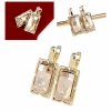gold plated earrings with exclusive cubic zirconia