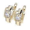 gold plated earrings with exclusive cubic zirconia