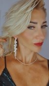 EARRINGS GOLD LONG ZIRCONIA WEDDING WEDDING