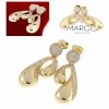 gold plated earrings with exclusive cubic zirconia